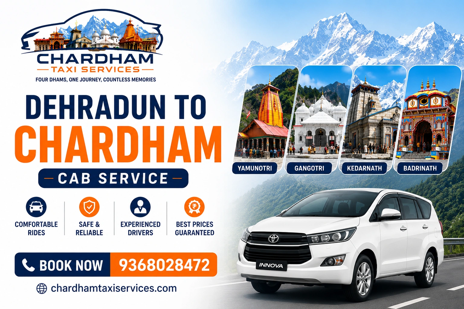 Taxi route through the Himalayan mountains for Char Dham Yatra