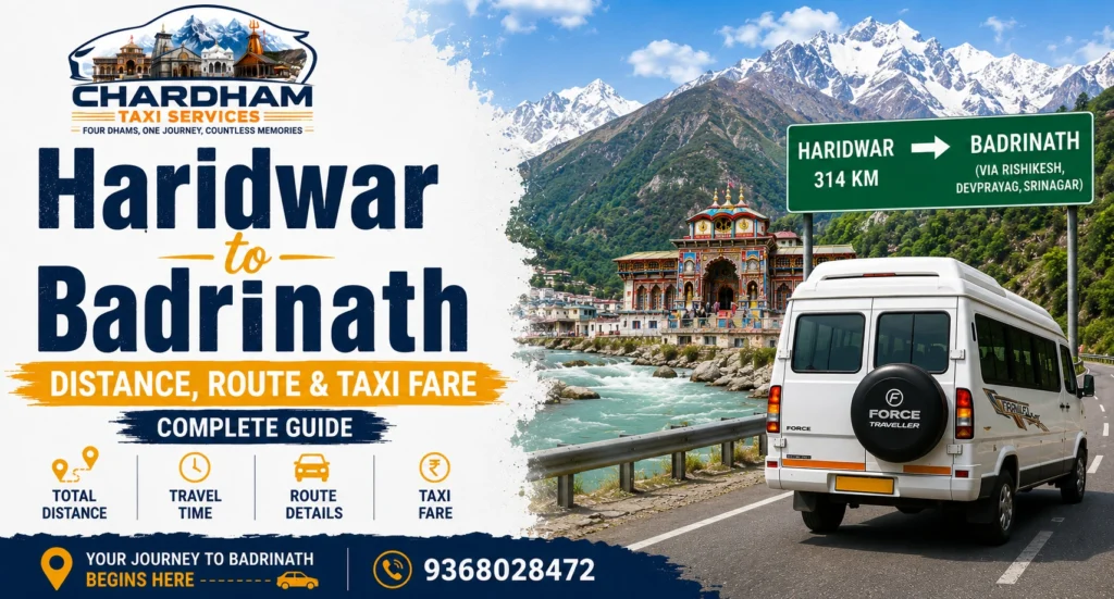 Haridwar to Badrinath Distance, Route & Taxi Fare