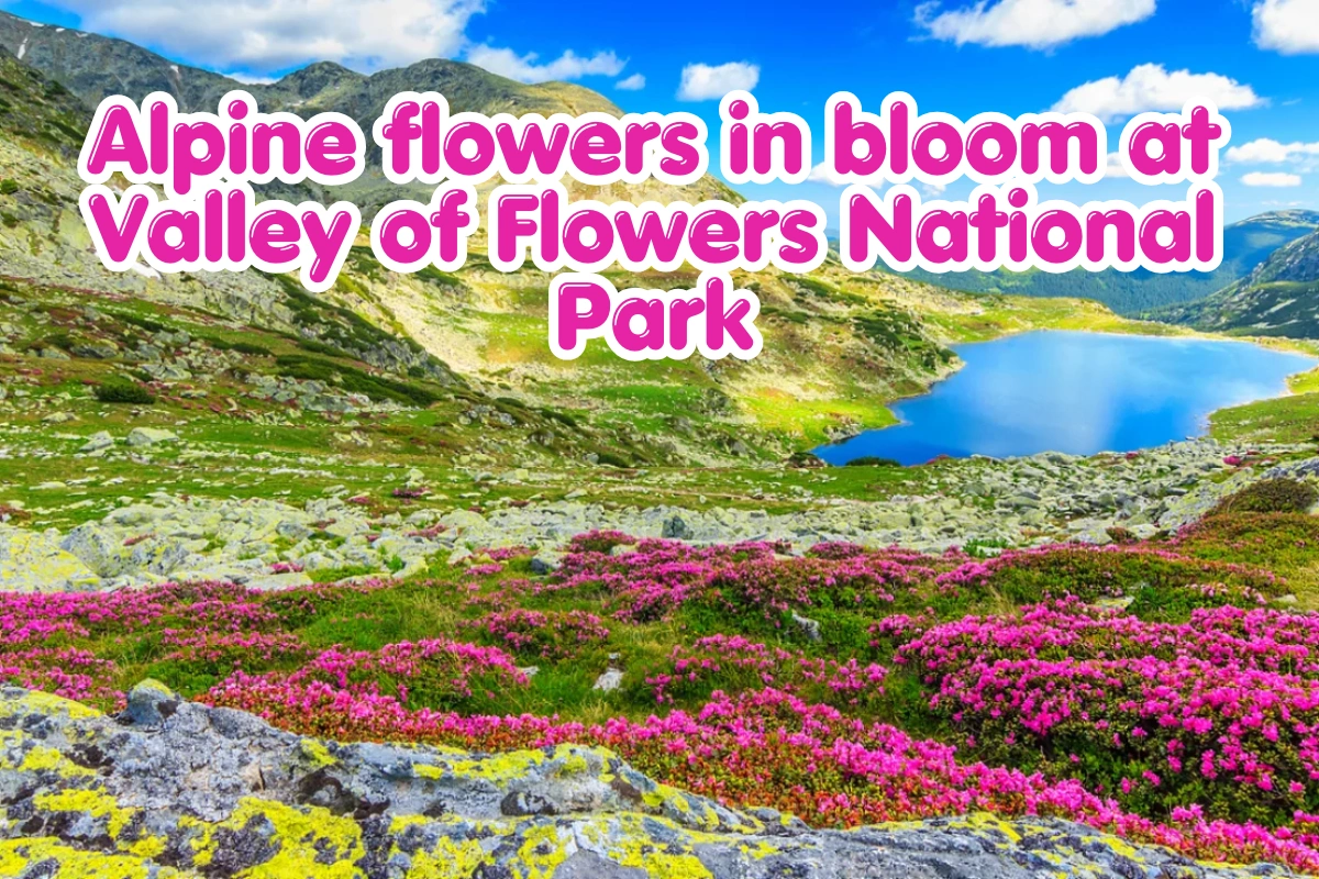 Alpine flowers in bloom at Valley of Flowers National Park