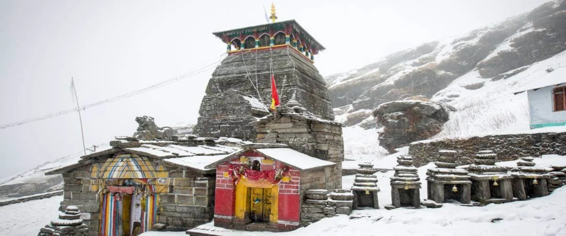 Green meadows of Chopta with Tungnath temple trail in the Garhwal Himalayas