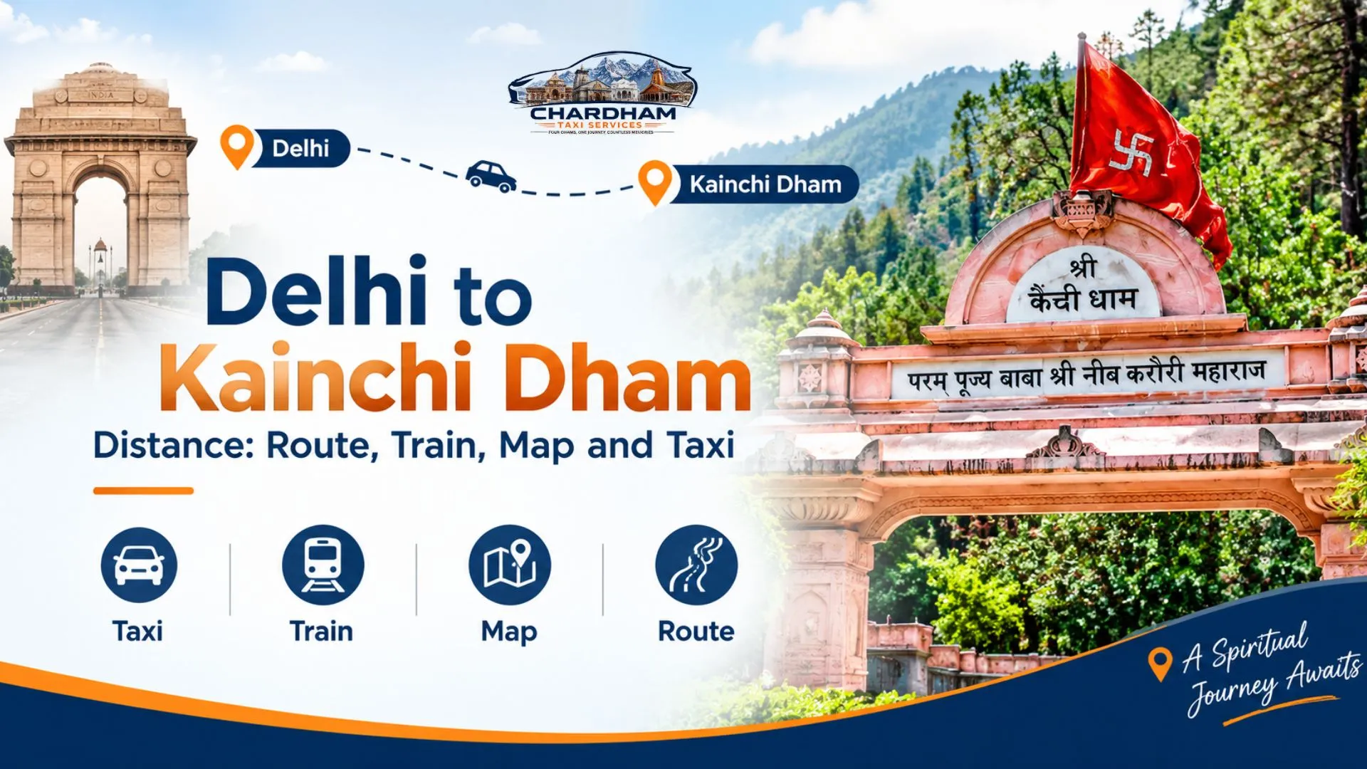 distance from kanchi dham to delhi